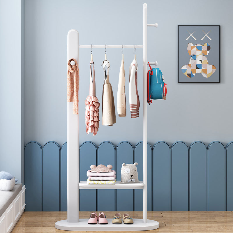 Stable Coat Rack Solid Rubberwood Free Standing Hooks Design Coat Rack