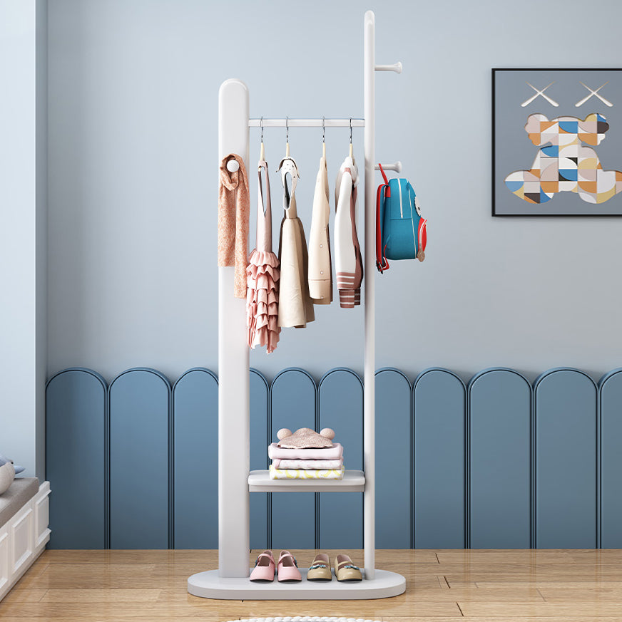 Stable Coat Rack Solid Rubberwood Free Standing Hooks Design Coat Rack