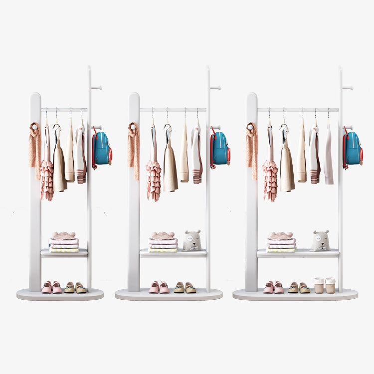 Stable Coat Rack Solid Rubberwood Free Standing Hooks Design Coat Rack