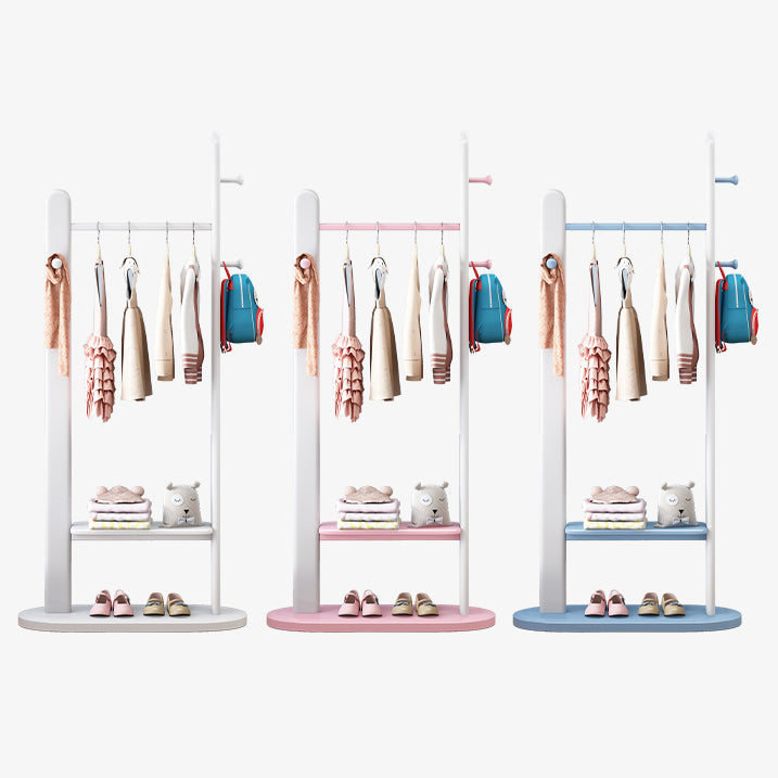 Stable Coat Rack Solid Rubberwood Free Standing Hooks Design Coat Rack