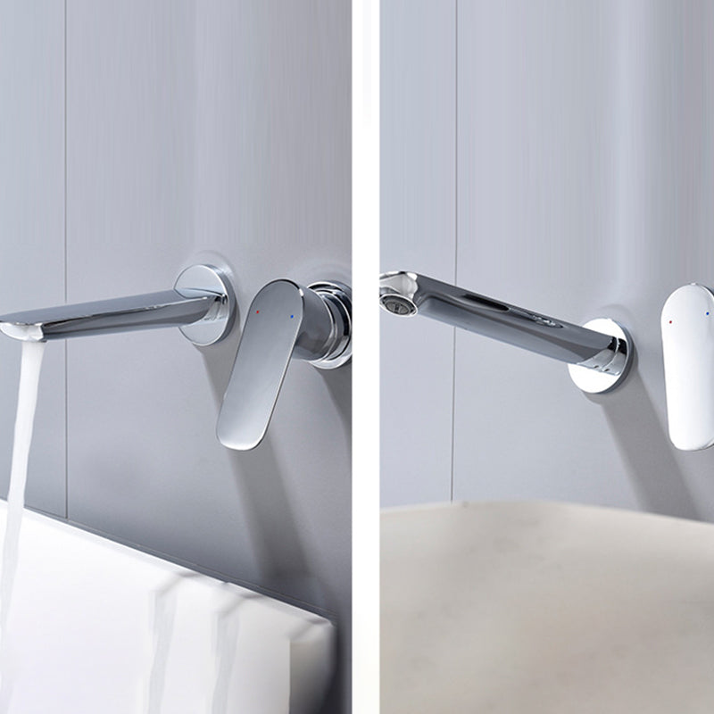 Modern 1-Handle Bathroom Sink Faucet Circular Wall Mounted Bathroom Faucet