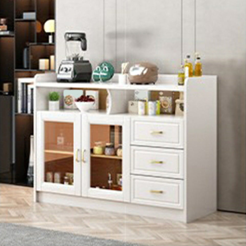 Rubberwood Solid Wood Sideboard Cabinets Contemporary Sideboard for Living Room