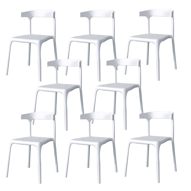 Modern Style Stackable Chair Dining Open Back Armless Chair for Kitchen with Plastic Legs
