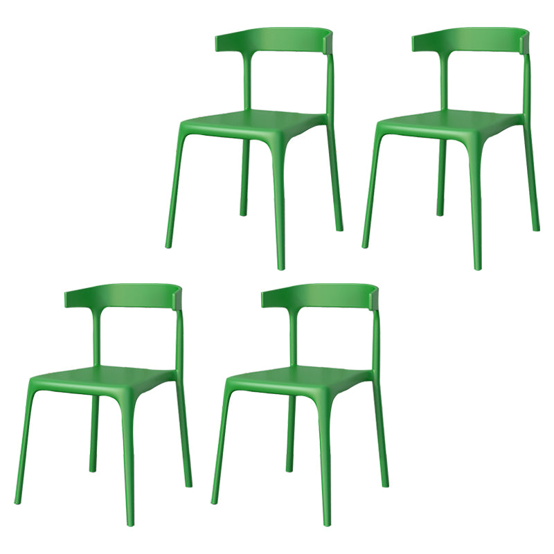Modern Style Stackable Chair Dining Open Back Armless Chair for Kitchen with Plastic Legs