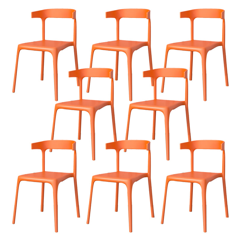 Modern Style Stackable Chair Dining Open Back Armless Chair for Kitchen with Plastic Legs