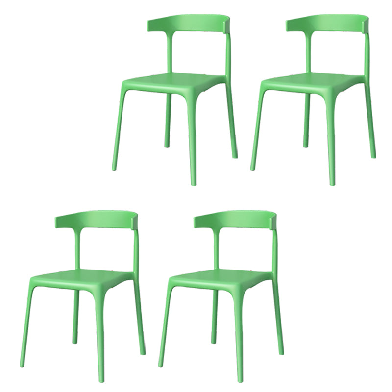 Modern Style Stackable Chair Dining Open Back Armless Chair for Kitchen with Plastic Legs