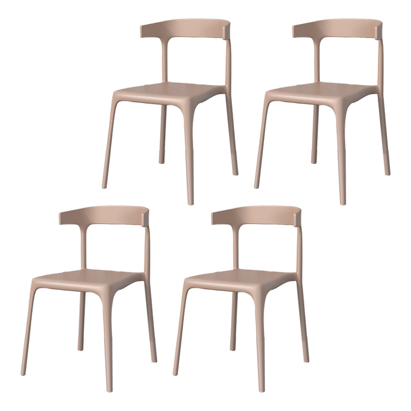 Modern Style Stackable Chair Dining Open Back Armless Chair for Kitchen with Plastic Legs