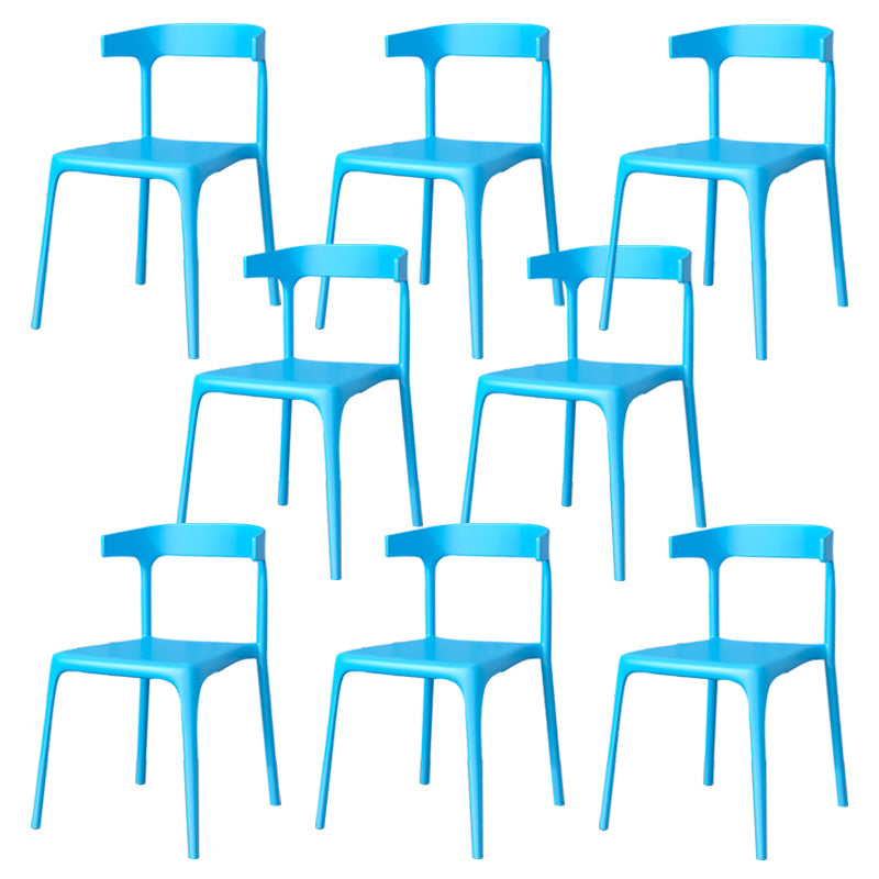 Modern Style Stackable Chair Dining Open Back Armless Chair for Kitchen with Plastic Legs