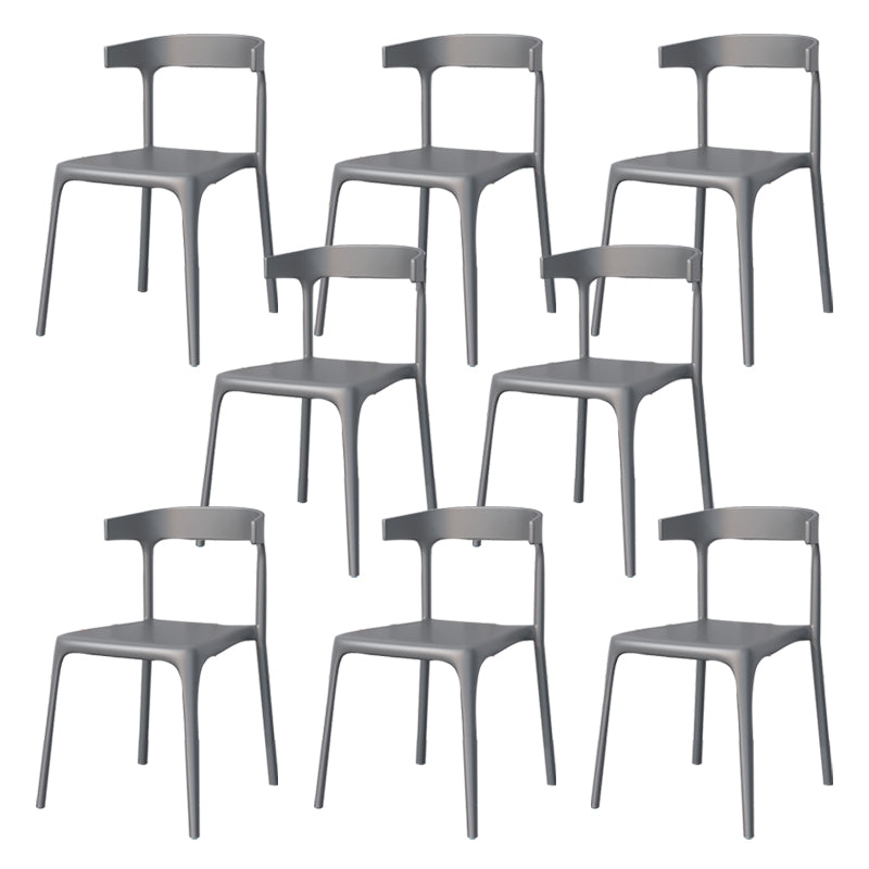 Modern Style Stackable Chair Dining Open Back Armless Chair for Kitchen with Plastic Legs