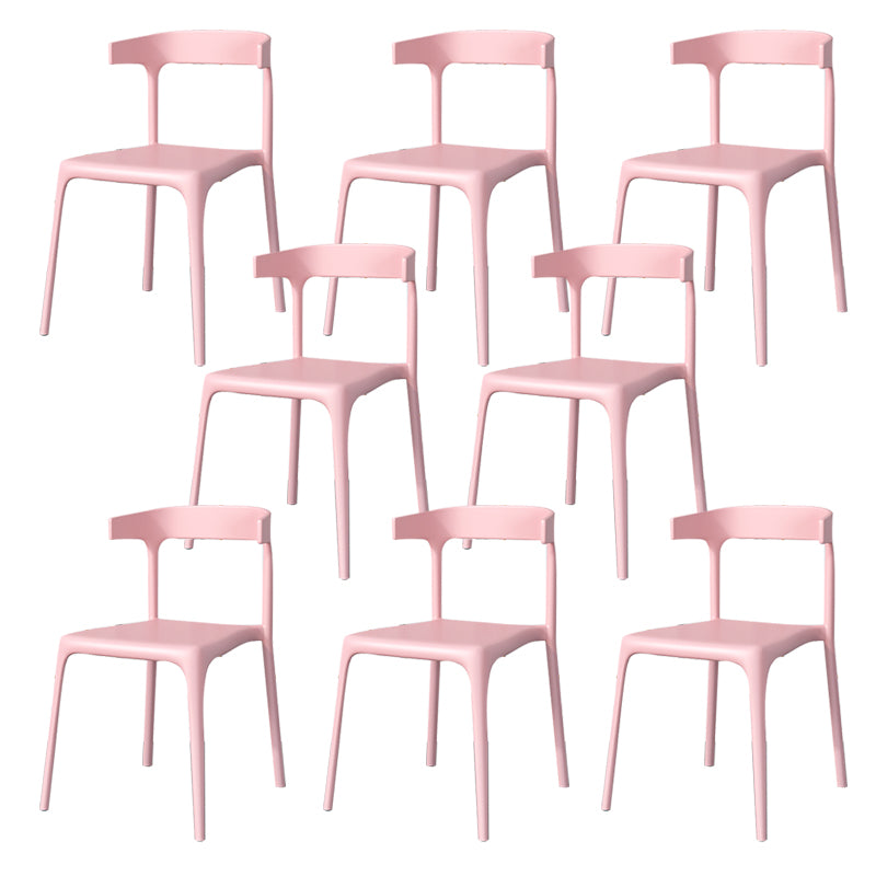 Modern Style Stackable Chair Dining Open Back Armless Chair for Kitchen with Plastic Legs