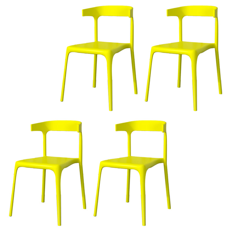 Modern Style Stackable Chair Dining Open Back Armless Chair for Kitchen with Plastic Legs