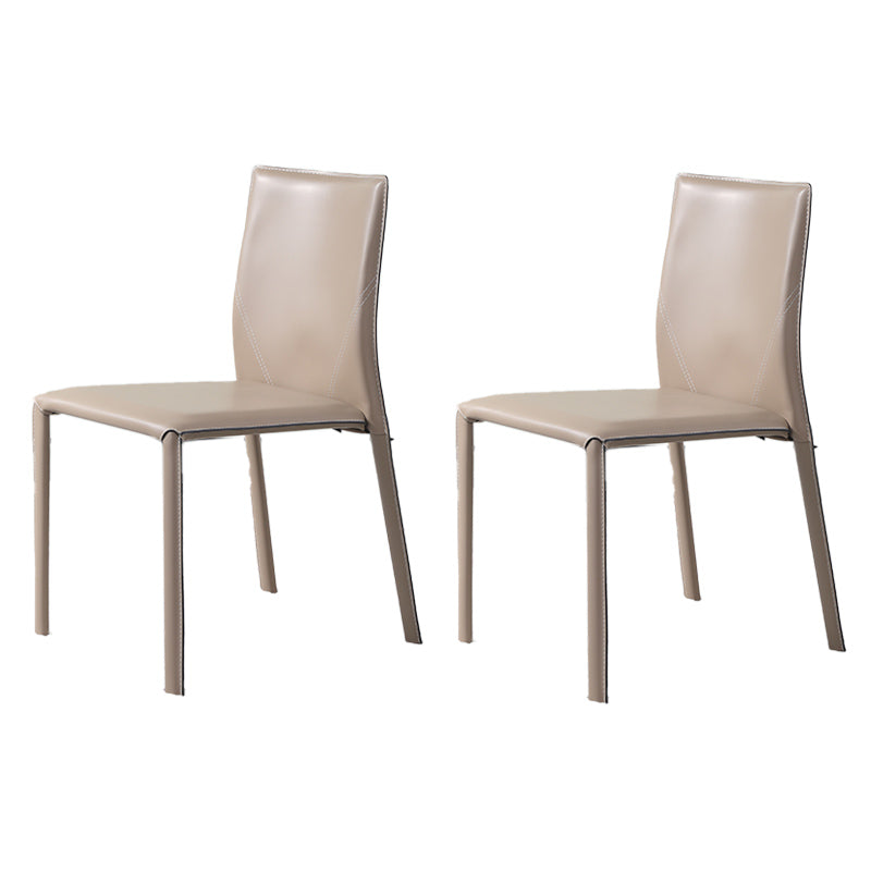 Designer Style Armless Chair Solid Back Side Leather Chair for Restaurant