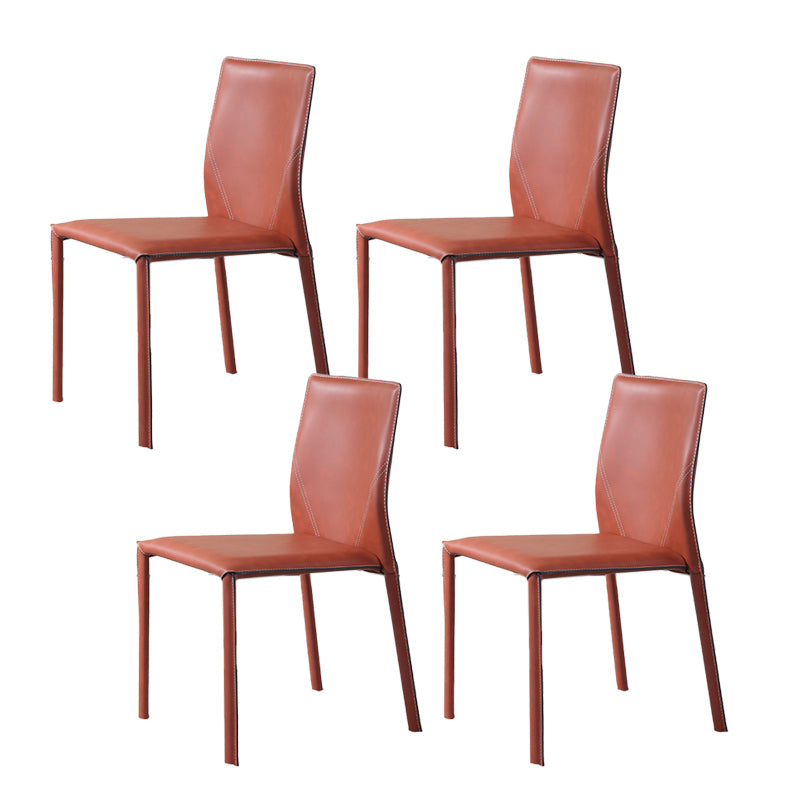 Designer Style Armless Chair Solid Back Side Leather Chair for Restaurant