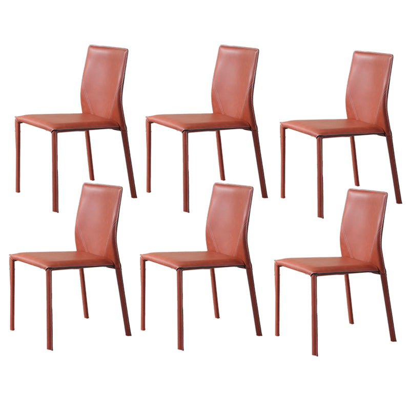 Designer Style Armless Chair Solid Back Side Leather Chair for Restaurant