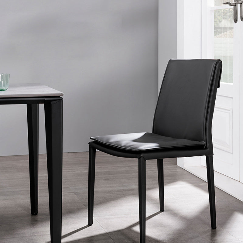 Upholstered Side Chair Faux Leather Modern Dining Side Chair