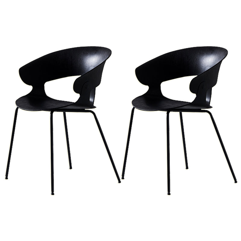 Modern Open Back Side Chair Plastic Indoor Arm Chair for Dining Room
