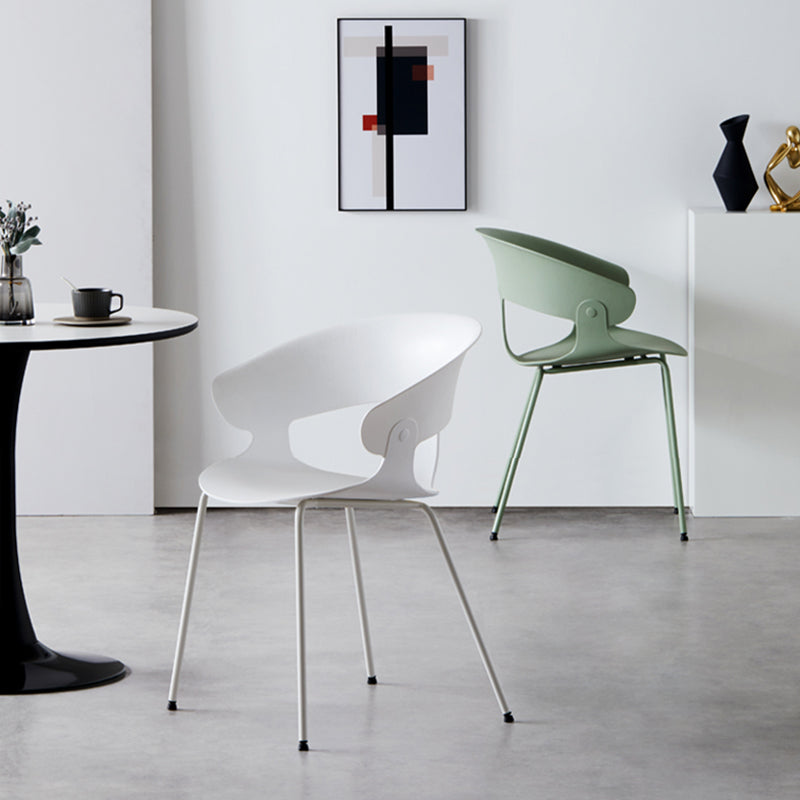 Modern Open Back Side Chair Plastic Indoor Arm Chair for Dining Room