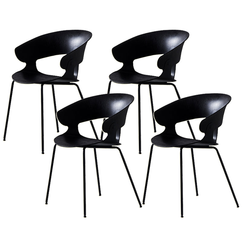 Modern Open Back Side Chair Plastic Indoor Arm Chair for Dining Room