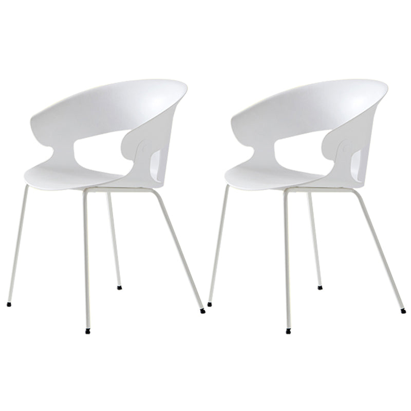 Modern Open Back Side Chair Plastic Indoor Arm Chair for Dining Room