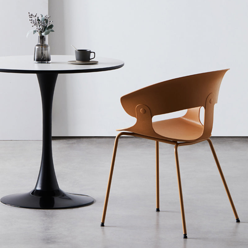 Modern Open Back Side Chair Plastic Indoor Arm Chair for Dining Room