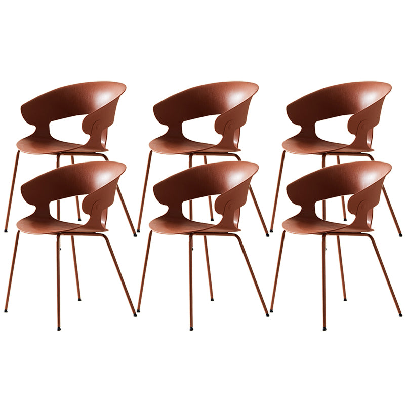 Modern Open Back Side Chair Plastic Indoor Arm Chair for Dining Room