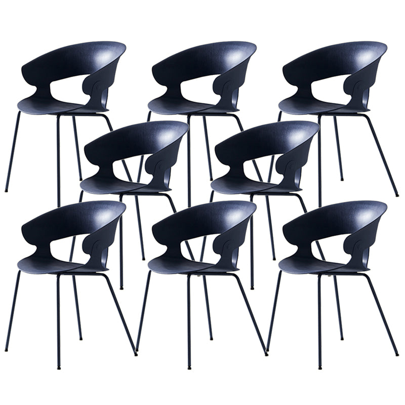 Modern Open Back Side Chair Plastic Indoor Arm Chair for Dining Room