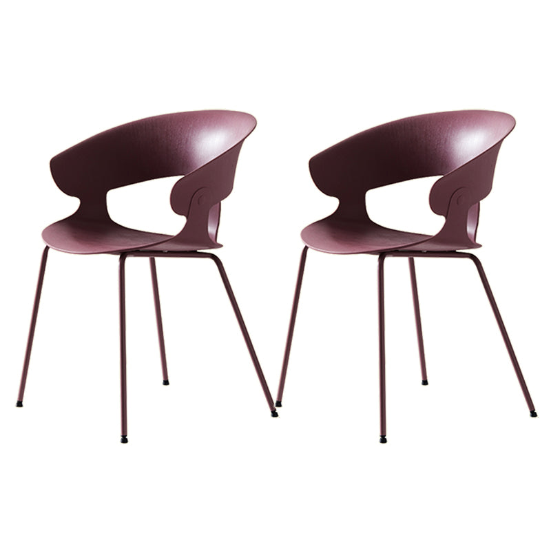 Modern Open Back Side Chair Plastic Indoor Arm Chair for Dining Room