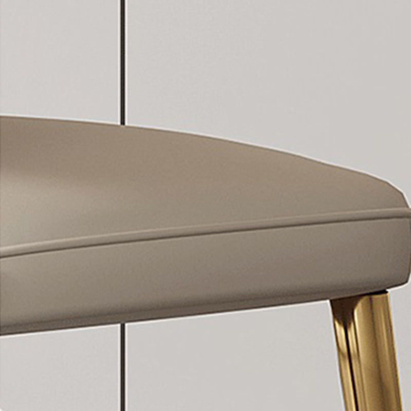 Glam Dining Chair Faux Leather and Metal Armless Dining Chairs