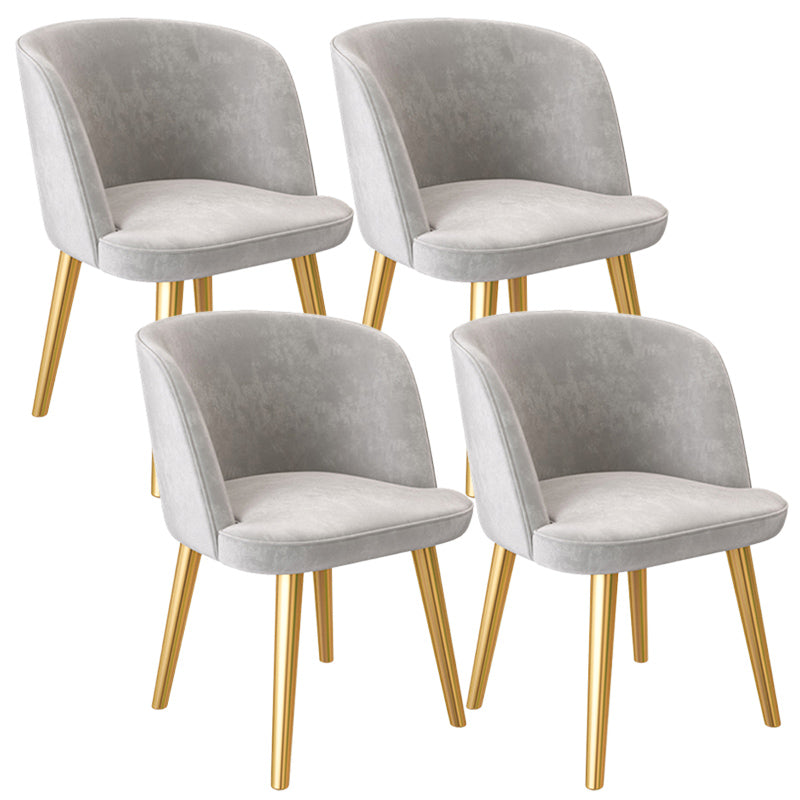 Glam Style Dining Chair Upholstered Dining Side Chair with Metal Legs