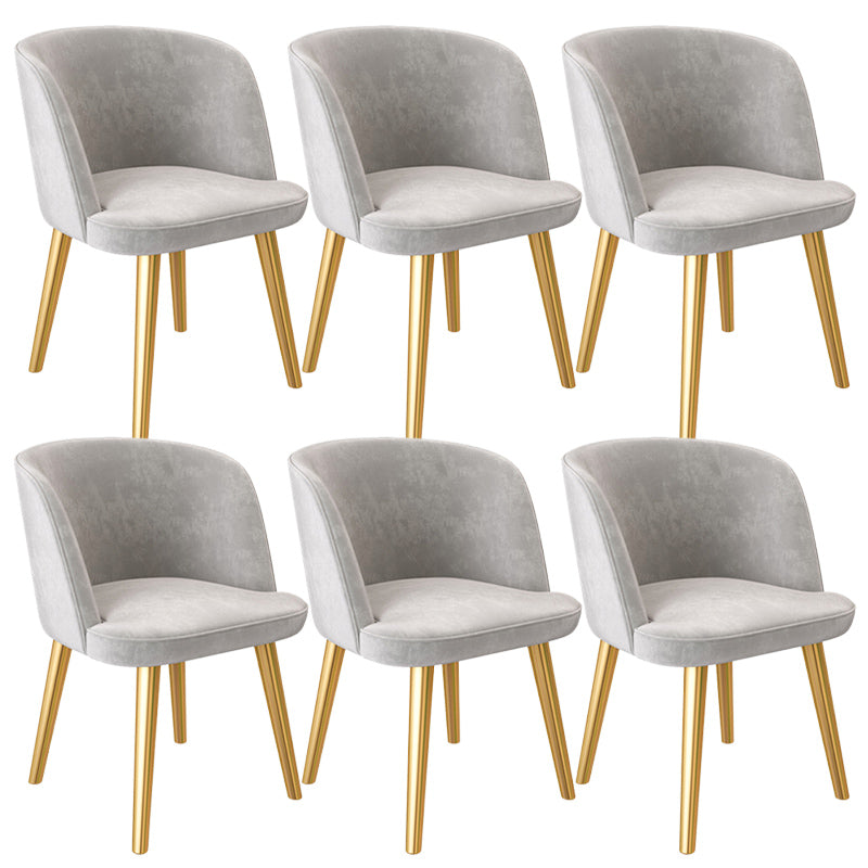 Glam Style Dining Chair Upholstered Dining Side Chair with Metal Legs