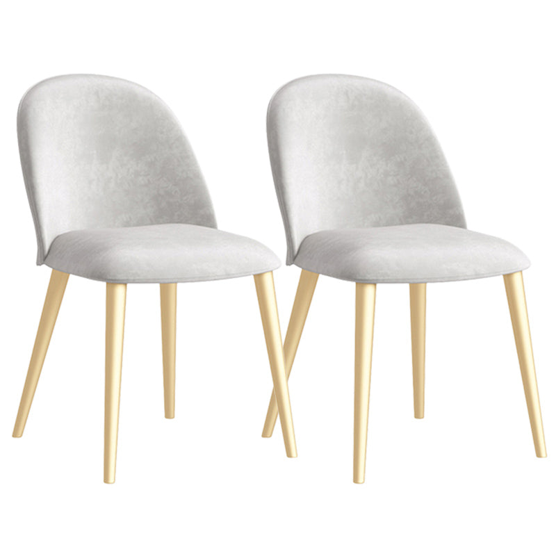 Glam Style Dining Chair Upholstered Dining Side Chair with Metal Legs