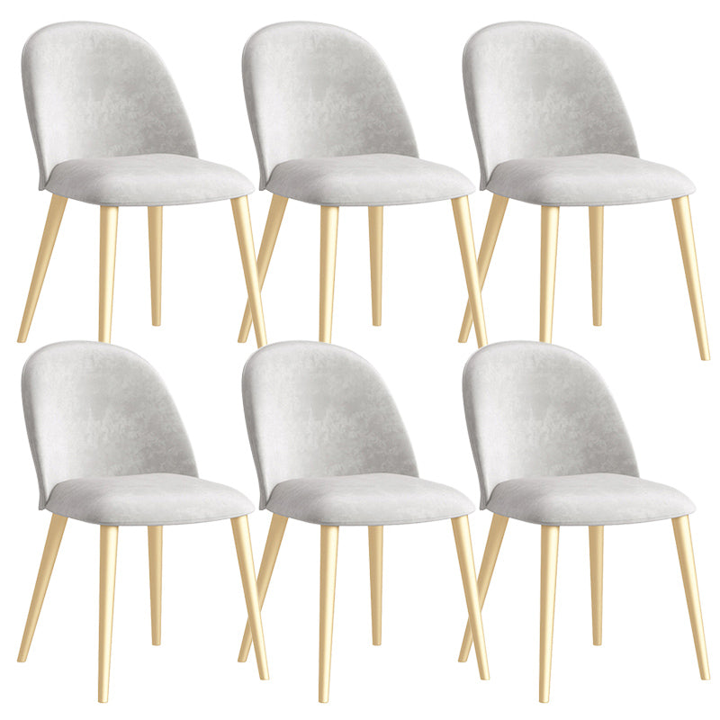 Glam Style Dining Chair Upholstered Dining Side Chair with Metal Legs