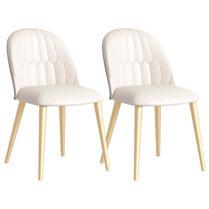 Glam Style Dining Chair Upholstered Dining Side Chair with Metal Legs
