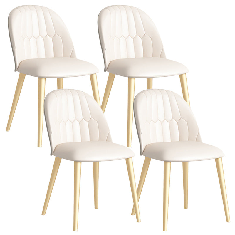 Glam Style Dining Chair Upholstered Dining Side Chair with Metal Legs