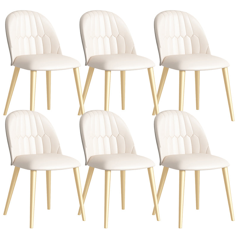 Glam Style Dining Chair Upholstered Dining Side Chair with Metal Legs