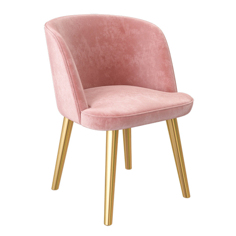 Glam Style Dining Chair Upholstered Dining Side Chair with Metal Legs