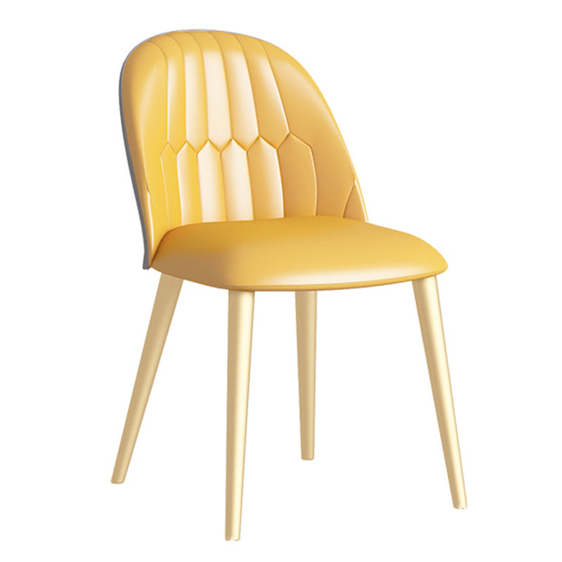 Glam Style Dining Chair Upholstered Dining Side Chair with Metal Legs