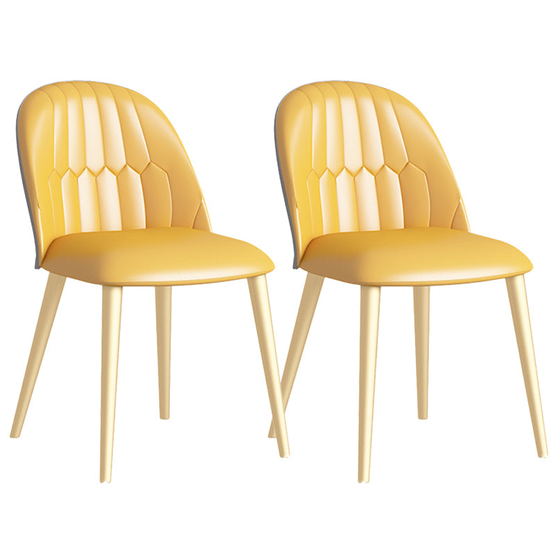 Glam Style Dining Chair Upholstered Dining Side Chair with Metal Legs