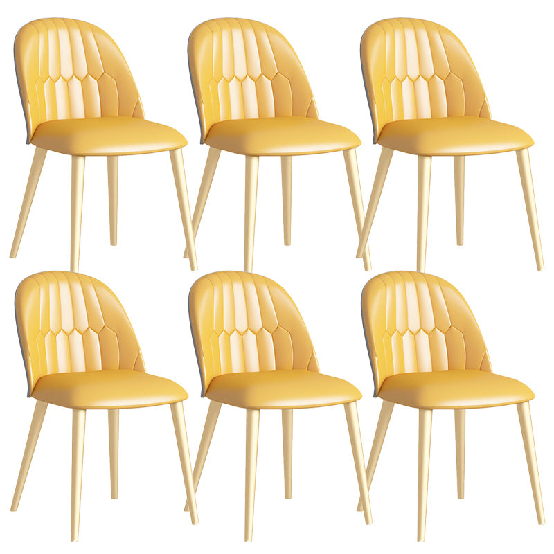 Glam Style Dining Chair Upholstered Dining Side Chair with Metal Legs
