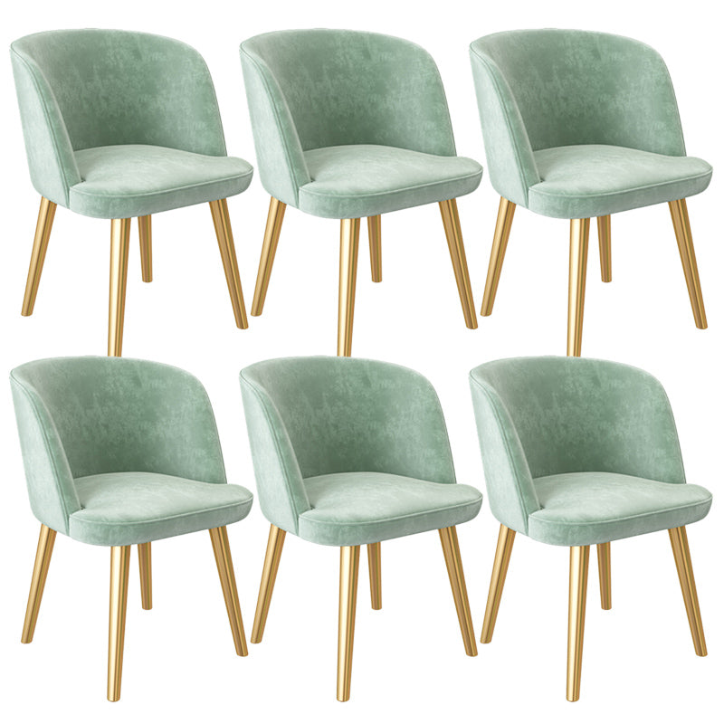 Glam Style Dining Chair Upholstered Dining Side Chair with Metal Legs