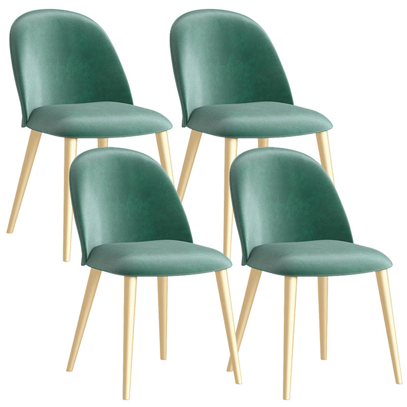 Glam Style Dining Chair Upholstered Dining Side Chair with Metal Legs