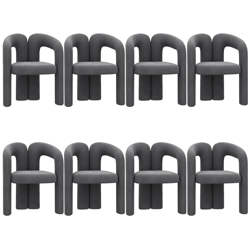 Modern Style Upholstered Dining Chair Open Back Dining Arm Chair for Home