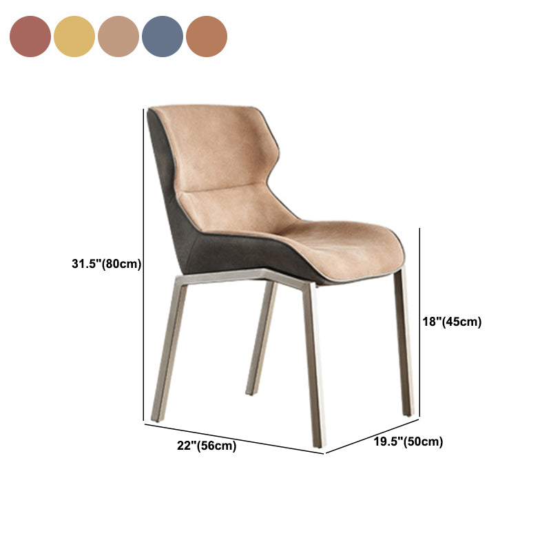 Metal Industrial Dining Chair with Grey Legs Matte Finish Wingback Side Chair