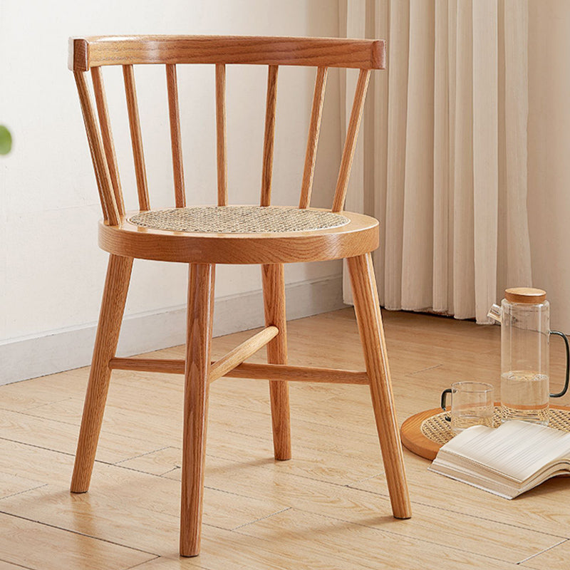 Modern Style Dining Chair Solid Wood Slat Back Side Chair for Home