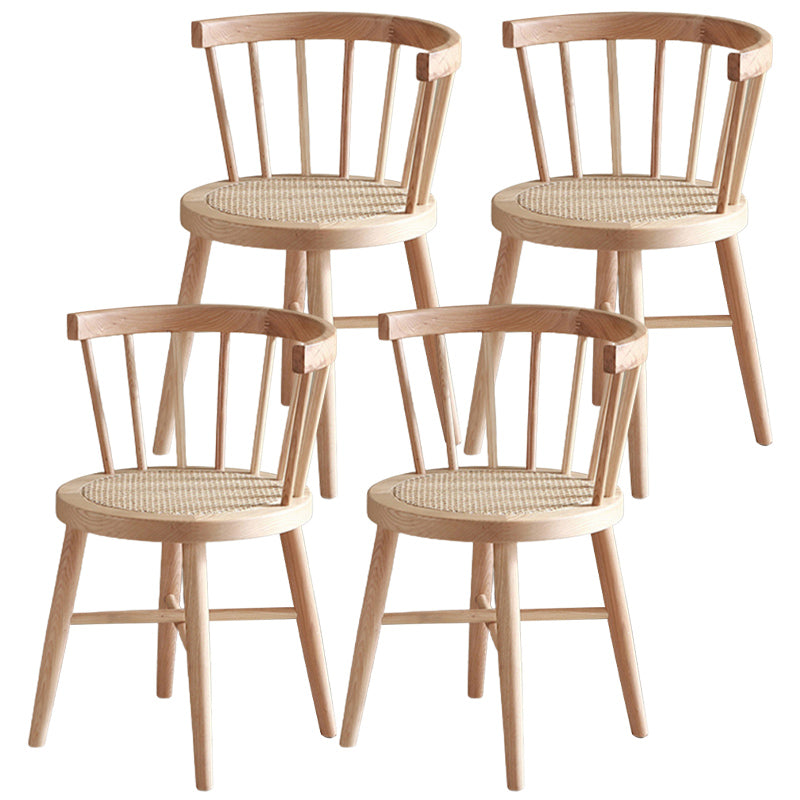 Modern Style Dining Chair Solid Wood Slat Back Side Chair for Home