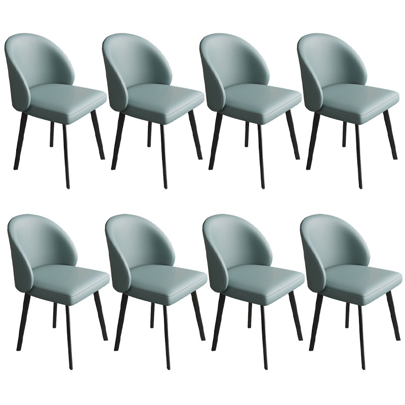 Faux Leather Dining Chairs Industrial Armless Dining Side Chair