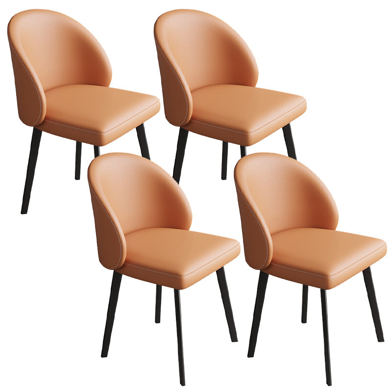 Faux Leather Dining Chairs Industrial Armless Dining Side Chair