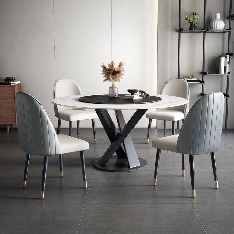 Modern Stone Dining Table Turntable Home Kitchen Pedestal Furniture