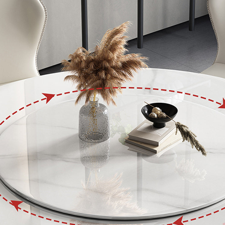 Modern Stone Dining Table Turntable Home Kitchen Pedestal Furniture
