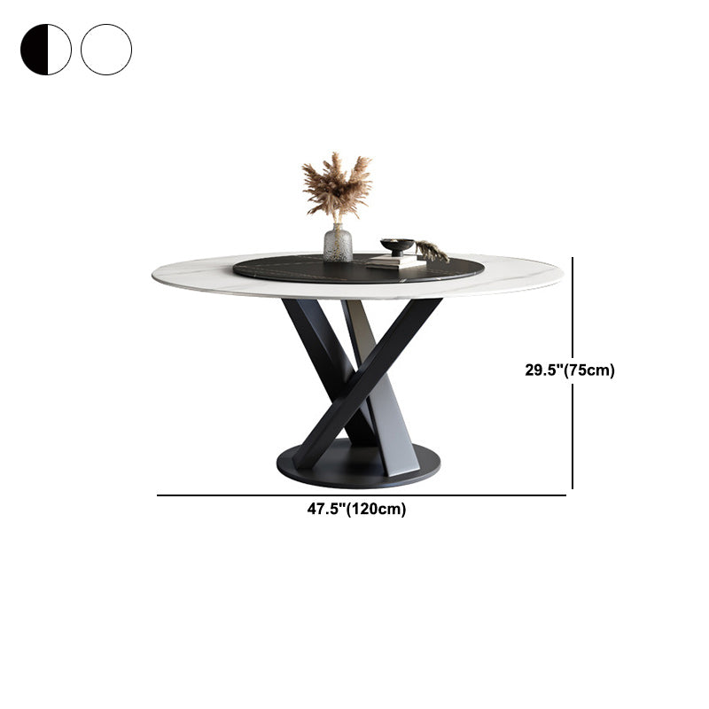 Modern Stone Dining Table Turntable Home Kitchen Pedestal Furniture